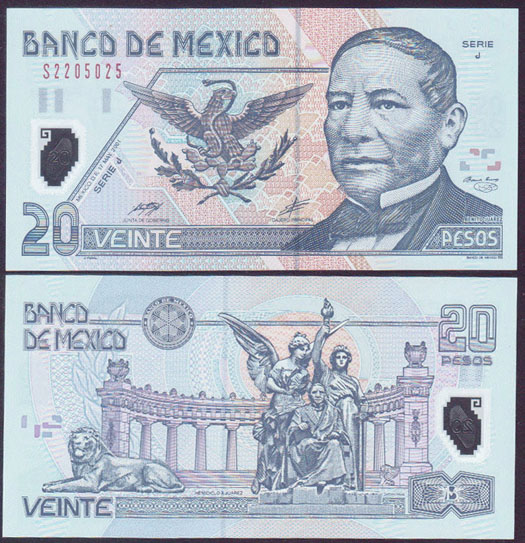 2001 Mexico 20 Pesos (P.116b) Unc L001539